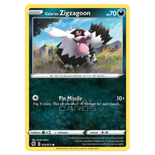 Pokemon - Sword & Shield - Champions Path - Galarian Zigzagoon - 035/073