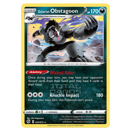 Pokemon - Sword & Shield - Champions Path - Galarian Obstagoon - 037/073