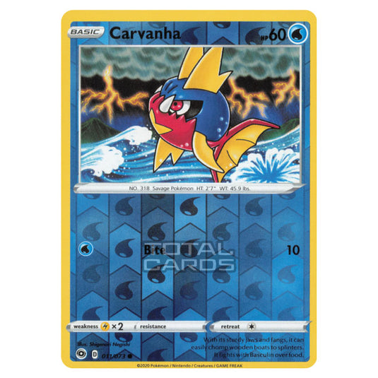 Pokemon - Sword & Shield - Champions Path - Carvanha - 011/073 - (Reverse Holo)