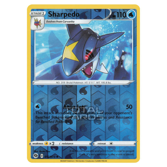 Pokemon - Sword & Shield - Champions Path - Sharpedo - 012/073 - (Reverse Holo)