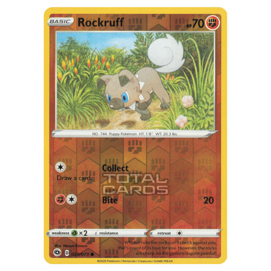 Pokemon - Sword & Shield - Champions Path - Rockruff - 029/073 - (Reverse Holo)