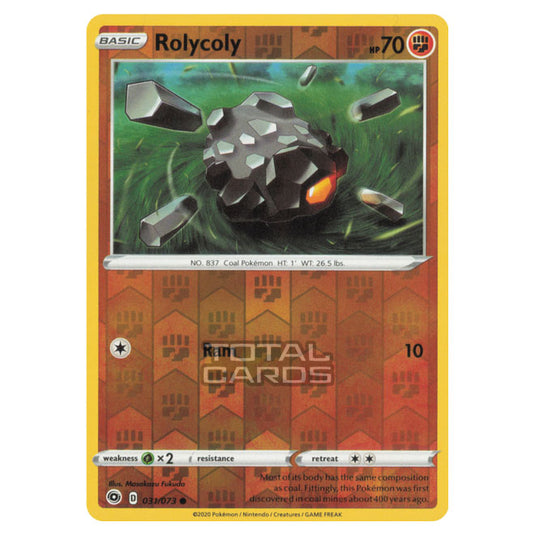 Pokemon - Sword & Shield - Champions Path - Rolycoly - 031/073 - (Reverse Holo)