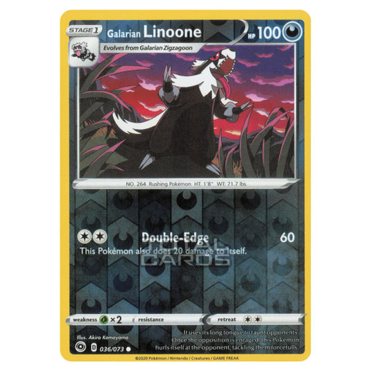 Pokemon - Sword & Shield - Champions Path - Galarian Linoone - 036/073 - (Reverse Holo)