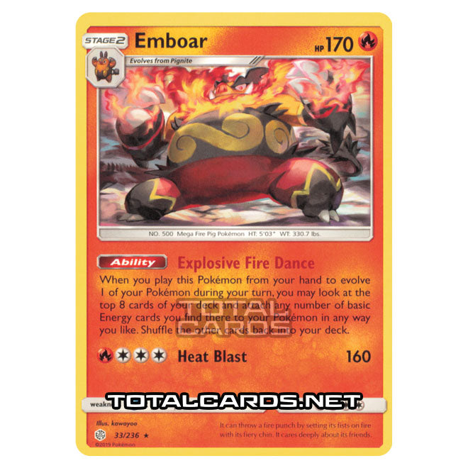 Pokemon Emboar Card Ex Emboar EX BREAKpoint 14/122 Values MAVIN