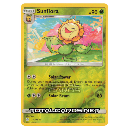 Pokemon - Sun & Moon - Cosmic Eclipse - Sunflora - 8/236 - (Reverse Holo)