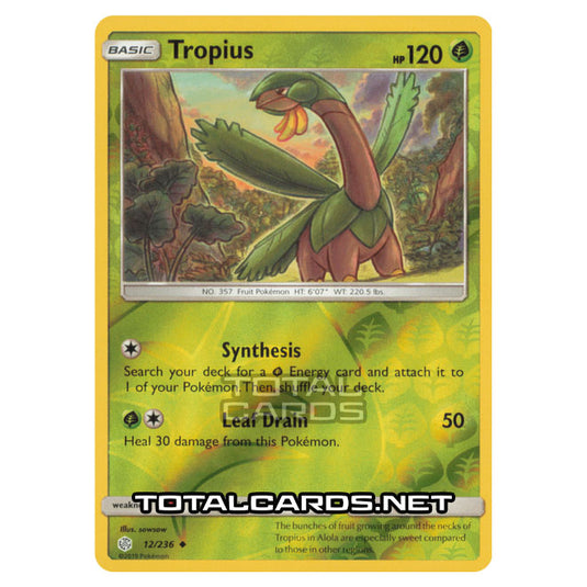 Pokemon - Sun & Moon - Cosmic Eclipse - Tropius - 12/236 - (Reverse Holo)