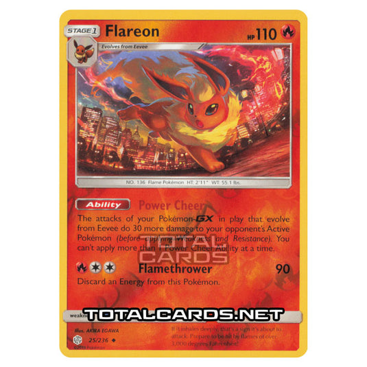 Pokemon - Sun & Moon - Cosmic Eclipse - Flareon - 25/236 - (Reverse Holo)