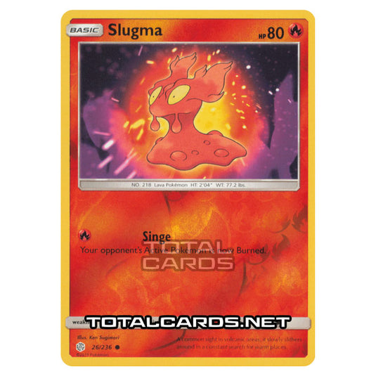 Pokemon - Sun & Moon - Cosmic Eclipse - Slugma - 26/236 - (Reverse Holo)