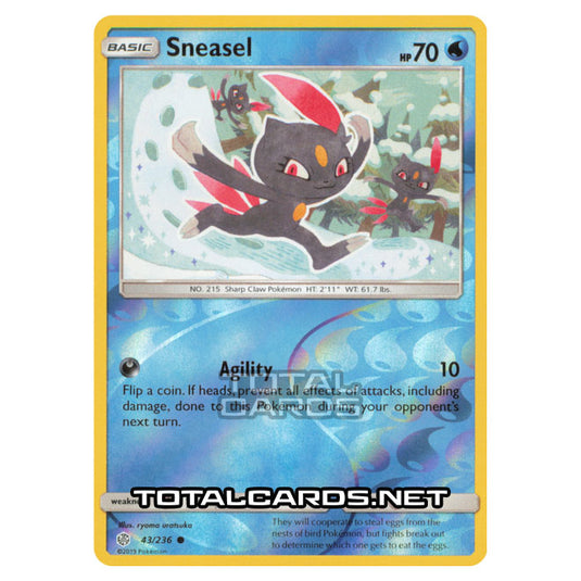 Pokemon - Sun & Moon - Cosmic Eclipse - Sneasel - 43/236 - (Reverse Holo)