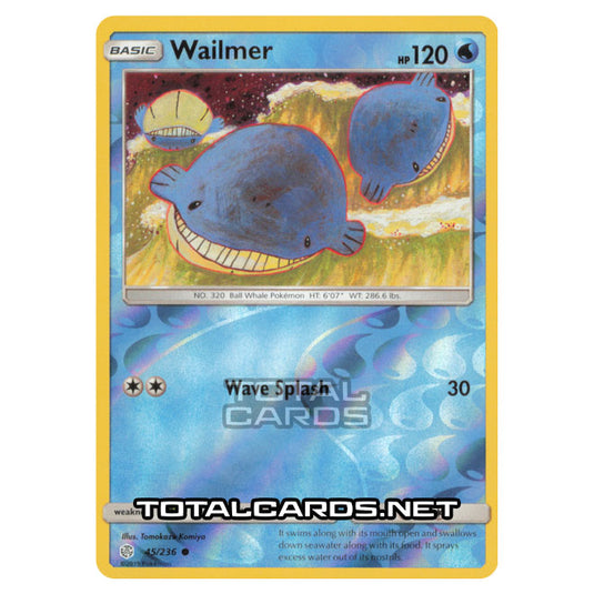 Pokemon - Sun & Moon - Cosmic Eclipse - Wailmer - 45/236 - (Reverse Holo)