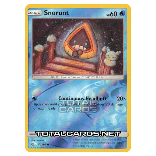 Pokemon - Sun & Moon - Cosmic Eclipse - Snorunt - 47/236 - (Reverse Holo)