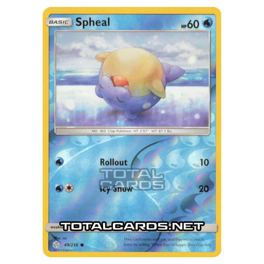 Pokemon - Sun & Moon - Cosmic Eclipse - Spheal - 49/236 - (Reverse Holo)