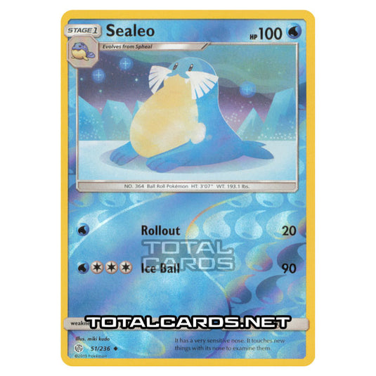 Pokemon - Sun & Moon - Cosmic Eclipse - Sealeo - 51/236 - (Reverse Holo)