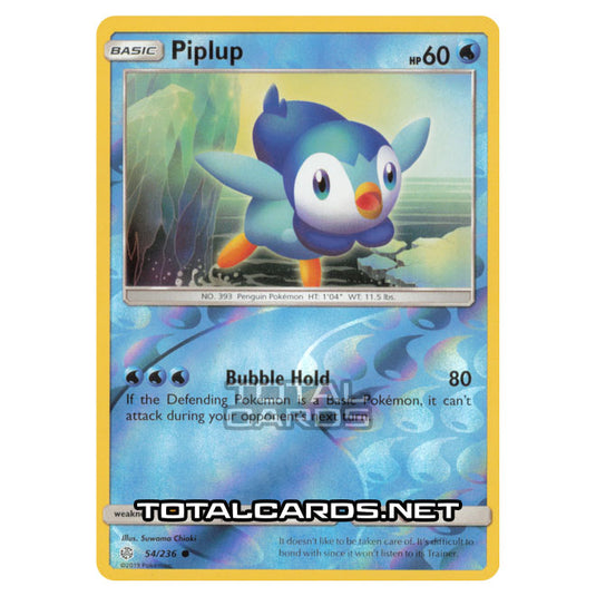 Pokemon - Sun & Moon - Cosmic Eclipse - Piplup - 54/236 - (Reverse Holo)