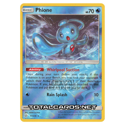 Pokemon - Sun & Moon - Cosmic Eclipse - Phione - 57/236 - (Reverse Holo)