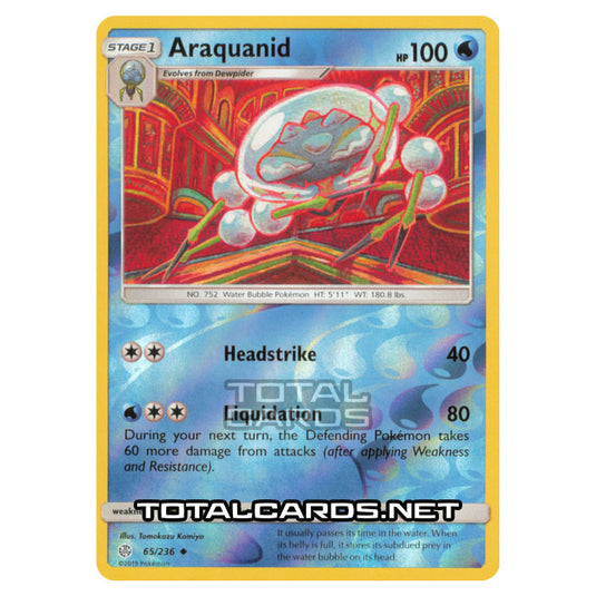 Pokemon - Sun & Moon - Cosmic Eclipse - Araquanid - 65/236 - (Reverse Holo)