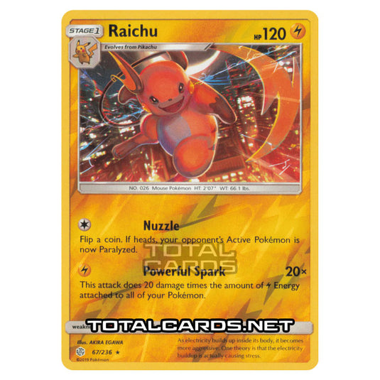 holographic raichu pokemon card value Pokemon - Sun & Moon - Cosmic Eclipse - Raichu - 67/236