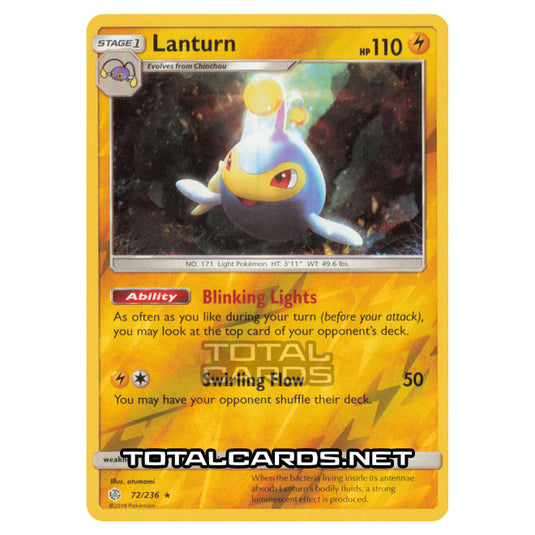 Pokemon - Sun & Moon - Cosmic Eclipse - Lanturn - 72/236 - (Reverse Holo)