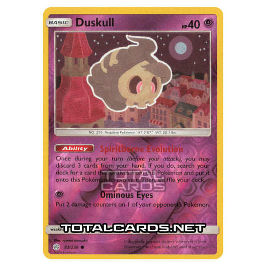 Pokemon - Sun & Moon - Cosmic Eclipse - Duskull - 83/236 - (Reverse Holo)