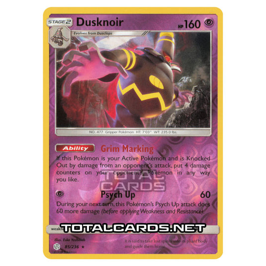 Pokemon - Sun & Moon - Cosmic Eclipse - Dusknoir - 85/236 - (Reverse Holo)