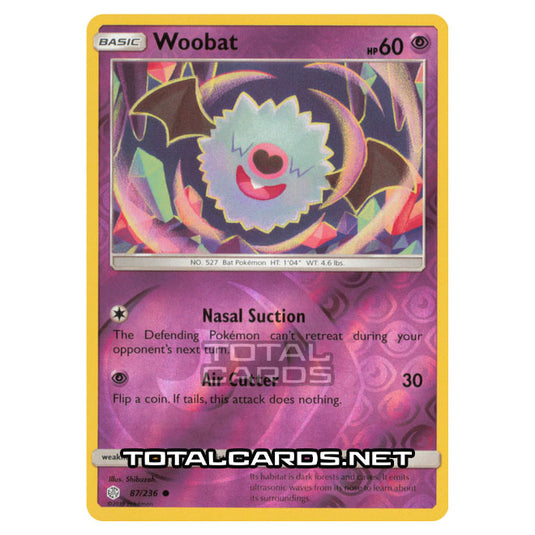 Pokemon - Sun & Moon - Cosmic Eclipse - Woobat - 87/236 - (Reverse Holo)