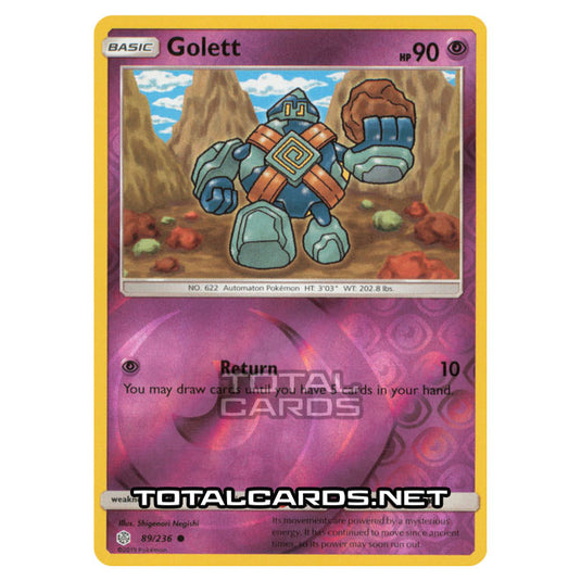 Pokemon - Sun & Moon - Cosmic Eclipse - Golett - 89/236 - (Reverse Holo)