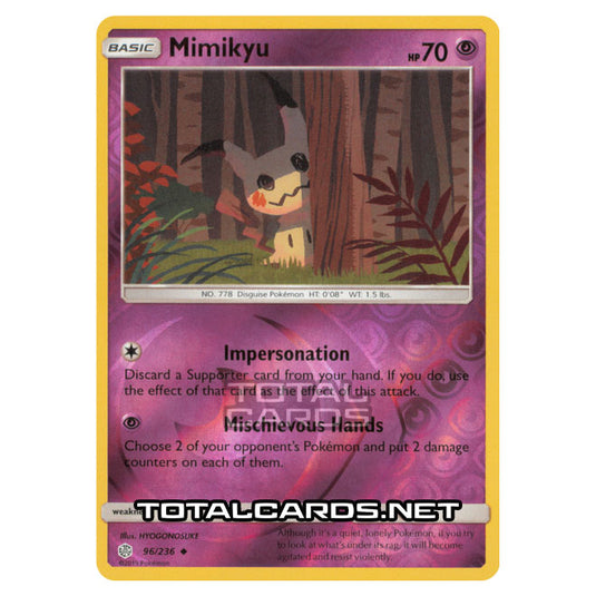 Pokemon - Sun & Moon - Cosmic Eclipse - Mimikyu - 96/236 - (Reverse Holo)