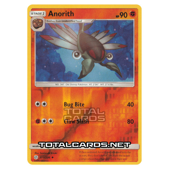pokemon card anorith 095/195 Like new Fighting Colorless Anorith - EX Power Keepers