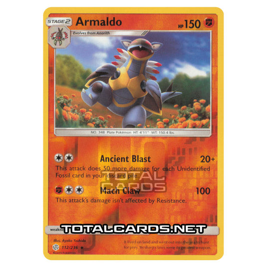 Pokemon - Sun & Moon - Cosmic Eclipse - Armaldo - 112/236 - (Reverse Holo)