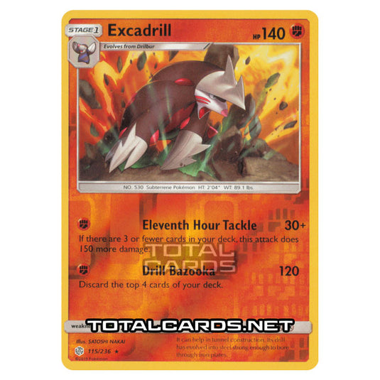 Pokemon - Sun & Moon - Cosmic Eclipse - Excadrill - 115/236 - (Reverse Holo)