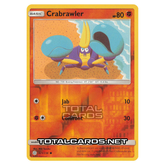 Pokemon - Sun & Moon - Cosmic Eclipse - Crabrawler - 121/236 - (Reverse Holo)