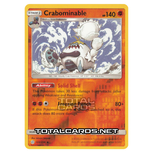 Pokemon - Sun & Moon - Cosmic Eclipse - Crabominable - 122/236 - (Reverse Holo)