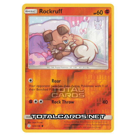 Pokemon - Sun & Moon - Cosmic Eclipse - Rockruff - 123/236 - (Reverse Holo)