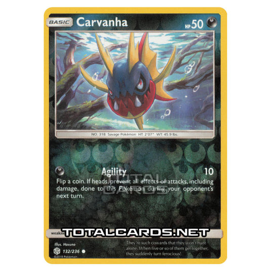 Pokemon - Sun & Moon - Cosmic Eclipse - Carvanha - 132/236 - (Reverse Holo)