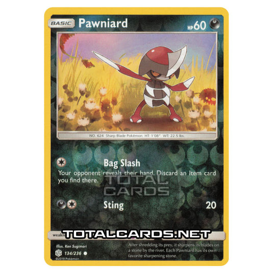 Pokemon - Sun & Moon - Cosmic Eclipse - Pawniard - 134/236 - (Reverse Holo)