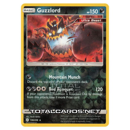 Pokemon - Sun & Moon - Cosmic Eclipse - Guzzlord - 136/236 - (Reverse Holo)