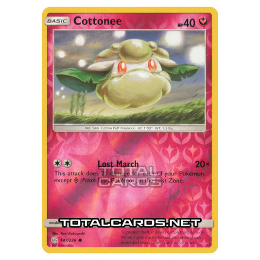 Pokemon - Sun & Moon - Cosmic Eclipse - Cottonee - 147/236 - (Reverse Holo)