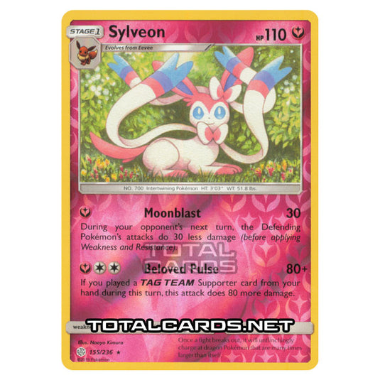 Pokemon - Sun & Moon - Cosmic Eclipse - Sylveon - 155/236 - (Reverse Holo)