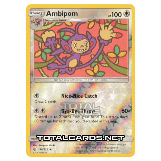 Pokemon - Sun & Moon - Cosmic Eclipse - Ambipom - 170/236 - (Reverse Holo)