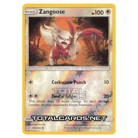 Pokemon - Sun & Moon - Cosmic Eclipse - Zangoose - 173/236 - (Reverse Holo)