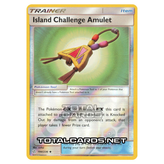 Pokemon - Sun & Moon - Cosmic Eclipse - Island Challenge Amulet - 194/236 - (Reverse Holo)
