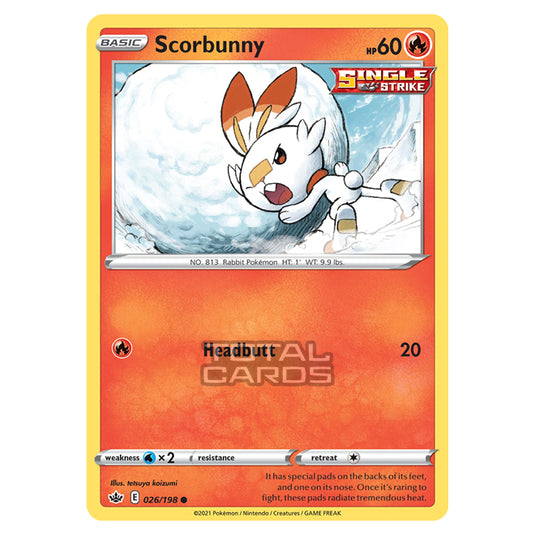 Pokemon - Sword & Shield - Chilling Reign - Scorbunny - 026/198