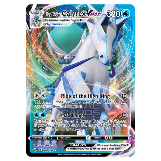 pokemon tcg chilling reign 046/198 ice rider calyrex vmax card Pokemon - Sword & Shield - Chilling Reign - Ice Rider Calyrex VMAX