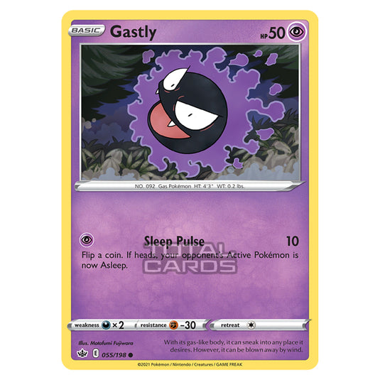 Pokemon - Sword & Shield - Chilling Reign - Gastly - 055/198