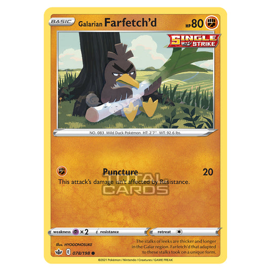 Pokemon - Sword & Shield - Chilling Reign - Galarian Farfetch'd - 078/198