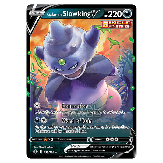 Pokemon - Sword & Shield - Chilling Reign - Galarian Slowking V - 099/198