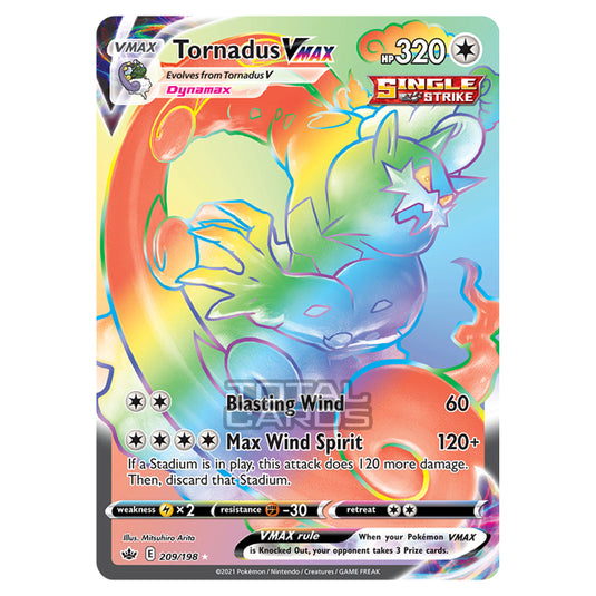 Pokemon - Sword & Shield - Chilling Reign - Tornadus VMAX - 209/198