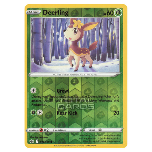 Pokemon - Sword & Shield - Chilling Reign - Deerling - 011/198 - (Reverse Holo)