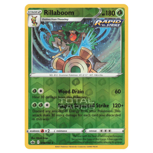 Pokemon - Sword & Shield - Chilling Reign - Rillaboom - 018/198 - (Reverse Holo)