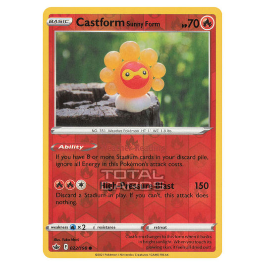 Pokemon - Sword & Shield - Chilling Reign - Castform Sunny Form - 022/198 - (Reverse Holo)